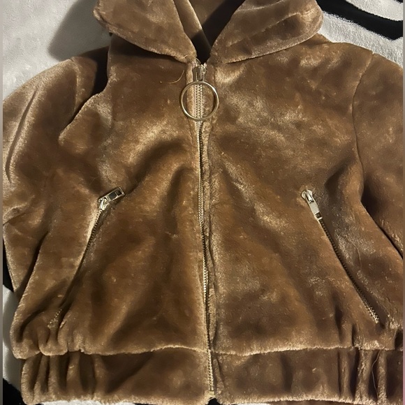 Fashion Nova y2k mcbling half crop jacket gold and brown - Picture 2 of 5